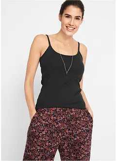 Top met spaghettibandjes van puur katoen (set van 3), bonprix