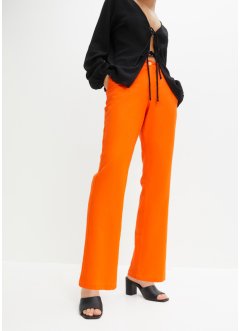 High waist linnen broek met elastische inzet, bpc bonprix collection