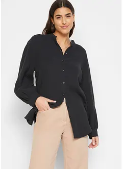Lange mousseline blouse van katoen, bonprix
