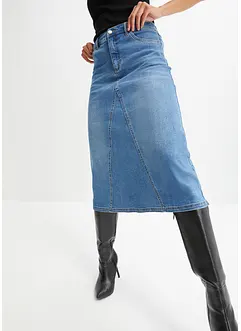 High waist stretch spijkerrok, bonprix