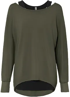 Longshirt en top in een viscosemix, bonprix