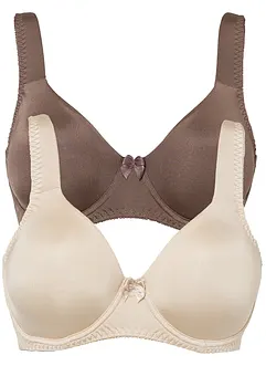 T-shirt bh met beugels en glanseffect (set van 2), bonprix