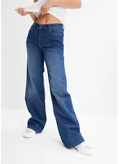 Wide leg jeans mid waist, stretch, bonprix