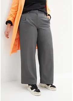 Wijde bandplooibroek met high waist comfortband, bonprix