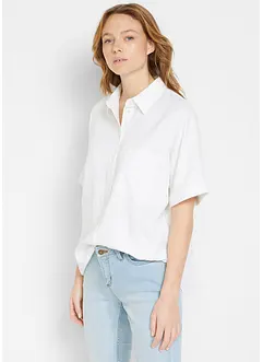 Oversized blouse met halflange mouwen en linnen, bonprix