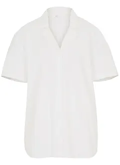 Luchtige oversized blouse van linnenmix, korte mouw, bonprix