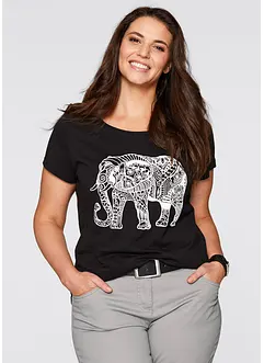 Katoenen shirt met print, korte mouw, bonprix