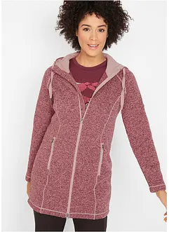 Lang fleece vest met capuchon, bonprix