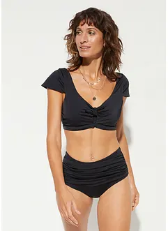 Licht corrigerend high waist bikinibroekje met plooien, bonprix