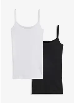 Spaghetti top van katoen (set van 2), bonprix