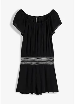 Crinkle playsuit met borduursel, bonprix