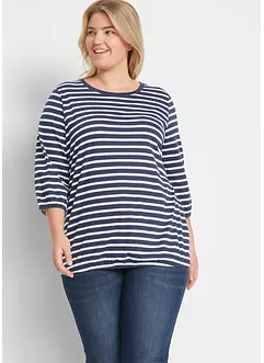 Gestreept shirt van biologisch katoen met 3/4 mouwen, bonprix