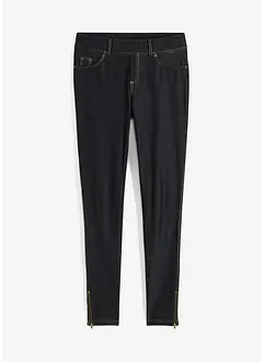Legging in denim look met ritsen, bonprix