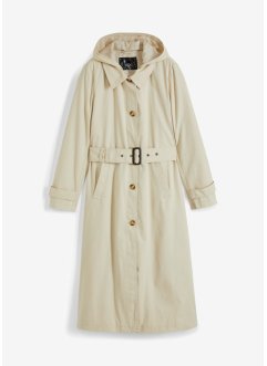 Lange jas in trenchcoat stijl met afneembare capuchon, bpc bonprix collection