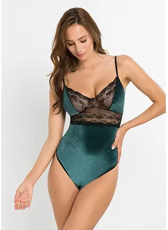 Fluwelen body ouvert, bonprix