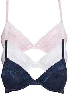 Push up bh met fijn kant (set van 3), bonprix