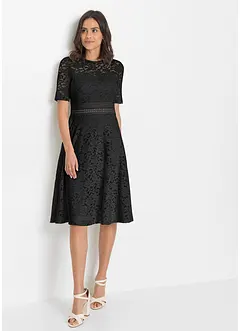 Midi jurk van kant met gehaakte inzet, bonprix