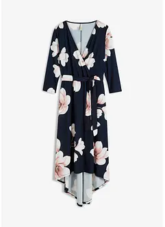 High-low jurk van jersey met strikceintuur, bonprix