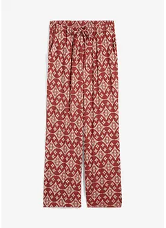 Gedessineerde crinkle broek van viscose met high waist comfortband, bonprix