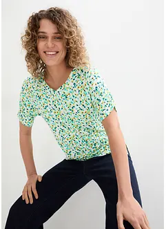 Jersey-linnen shirt met plooitjes, bonprix