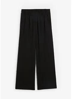 Wijde jersey broek met structuur en high waist comfortband, bonprix