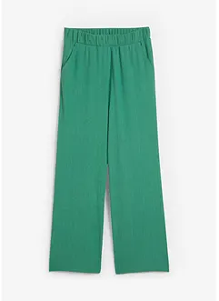 Wijde jersey broek met structuur en high waist comfortband, bonprix