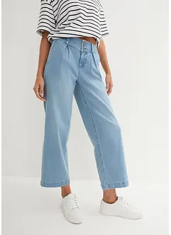 Wide leg jeans met high waist en comfortband, bonprix