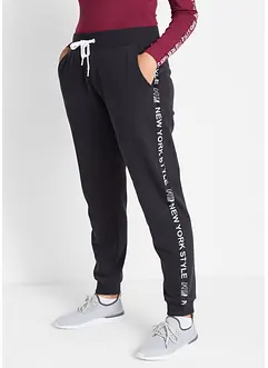 Sweatpants met tapes en statement print, bonprix