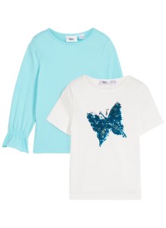 Meisjes T-shirt (set van 2) van biologisch katoen, bpc bonprix collection