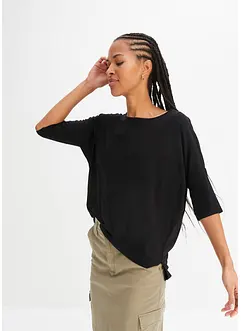 Boxy shirt met boothals, halflange mouw, bonprix