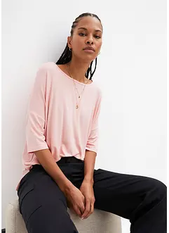 Boxy shirt met boothals, halflange mouw, bonprix
