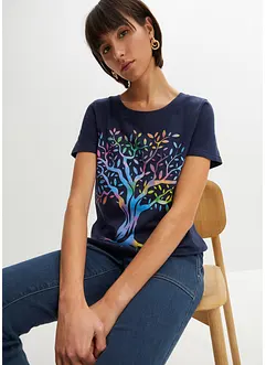 T-shirt met print van biologisch katoen, bonprix