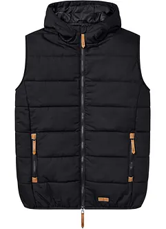 Bodywarmer met capuchon en imitatieleer, bonprix