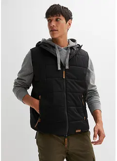 Bodywarmer met capuchon en imitatieleer, bonprix