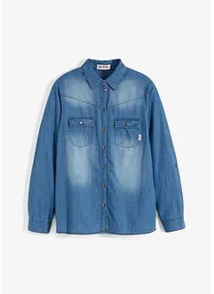 Spijkerblouse met drukknopen, lange mouwen, bonprix
