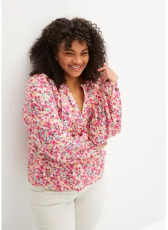 Gebloemde blouse van viscose met structuur, bonprix
