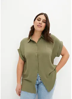 Blouse met korte mouw van gerecycled polyester, bonprix