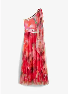 One-shoulder jurk met plissé rok, bonprix