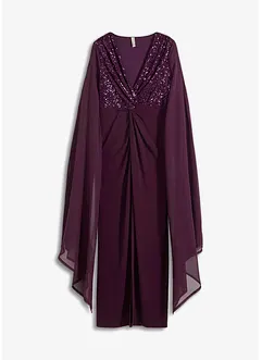 Galajurk met pailletten en chiffon mouwen, bonprix