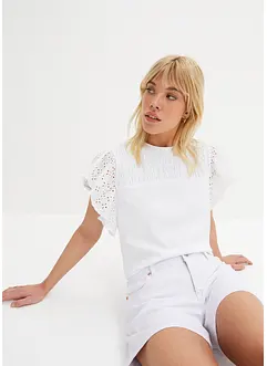 Shirt met broderie anglaise, bonprix