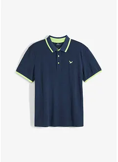 Piqué poloshirt van biologisch katoen met neon highlights en korte mouwen, bonprix