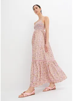 Maxi jurk met smokwerk, bonprix