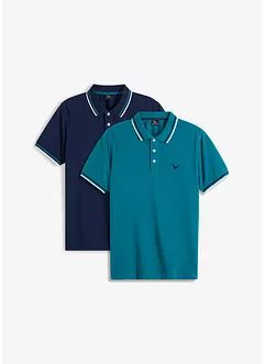 Piqué-poloshirt, korte mouwen (set van 2), bonprix