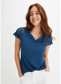 Shirt met kant van viscose, bonprix