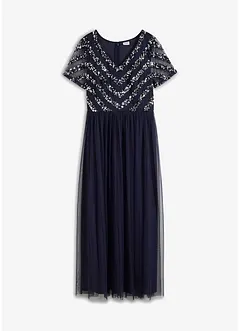 Maxi jurk met lovertjesborduursel, bonprix