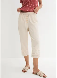 High waist 3/4 broek met linnen en comfortband, bonprix