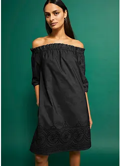 Off shoulder jurk met borduursel, bonprix