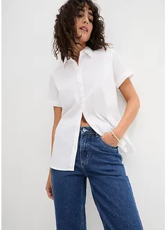Stretch blouse van een katoenmix met korte mouwen, bonprix