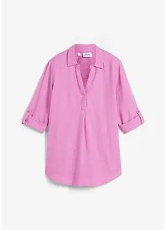 Blouse met linnen en 3/4 mouwen, bonprix