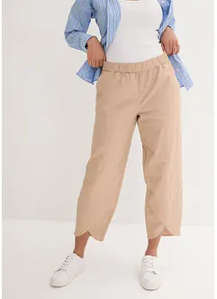 Cropped broek met linnen en high waist comfortband, loose fit, bonprix